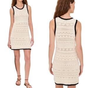 La Ligne - NWT, Women's 'Mallory' Mini Knit Dress - Cream/Black, X-Large